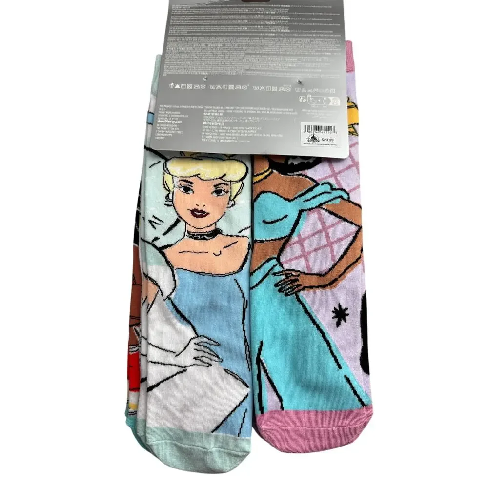 GIRLS DISNEY PRINCESS SOCKS SET ONE SIZE FITS MOST FIVE PAIR NWT